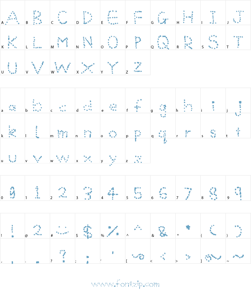 Dots to Write Font Character